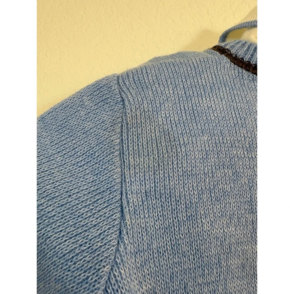 Baby Togs Outfit Set Boys 3-6 Months Blue Brown Vintage 90s Bear Knit Preppy